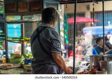 The Old Style Chinese Noodle Shop In Bangkok, Thailand.