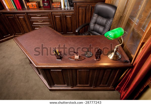 Old Style Home Office Leather Armchair Stock Photo Edit Now 28777243