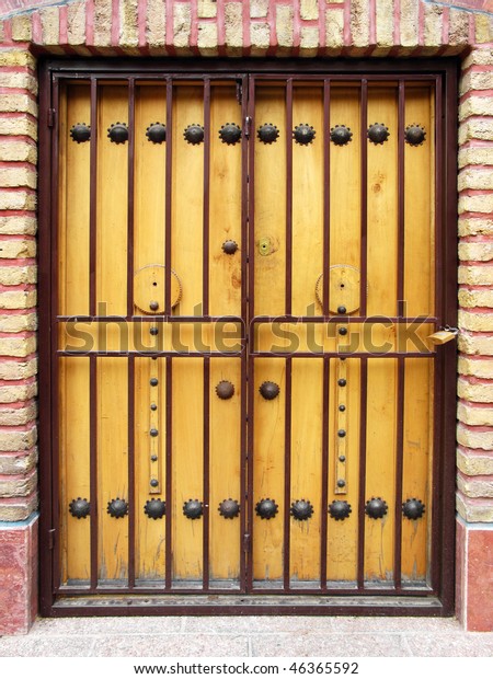 Old Style House Door Security Bars Stock Photo Edit Now