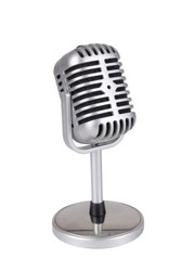 Old Style Microphone Isolated In A White Background