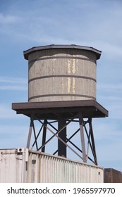 Old style water tower in rural community