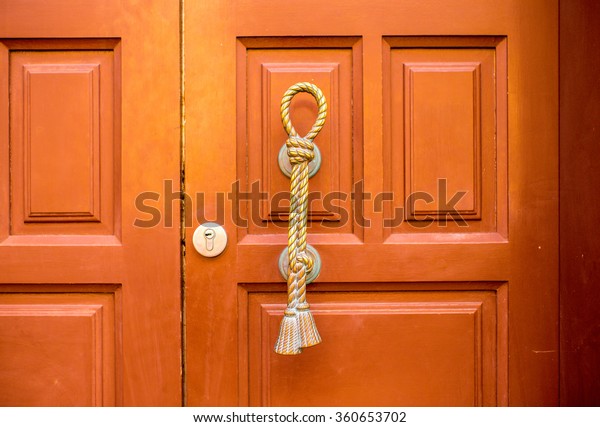Old Style Wooden Door Handle Spanish Stock Photo Edit Now 360653702