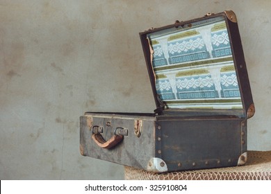 Old Suitcase With The Lid Open