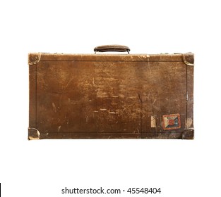 Old Suitcase Is On White