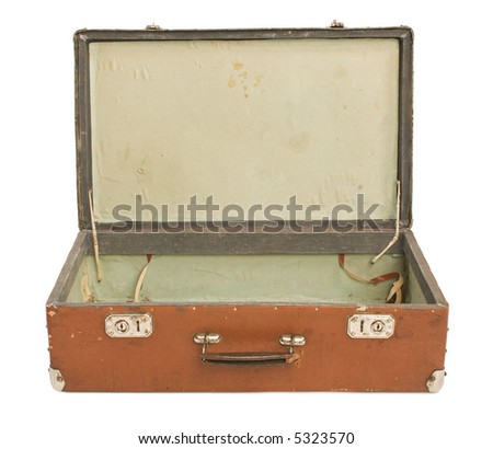 Old Suitcase opene, isolated [with clipping path]