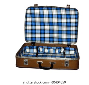 Old Suitcase Over White Background