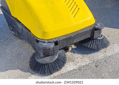 Old Sweeper Machine With Two Brushes Cleaning Equipment