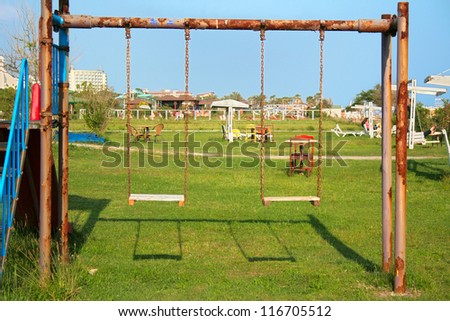 Old swing on the playground