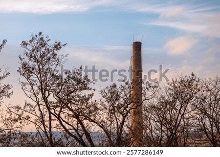 Image, Stock Photo When coal was still being delivered … Dilapidated Berlin apartment building with “Koks” written on it.