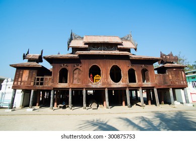 Old Teak Wood Shwe Yan Pyay Monastery In Nyaung Shwe, Myanmar