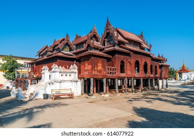 Old Teak Wood Shwe Yan Pyay Monastery In Nyaung Shwe, Myanmar