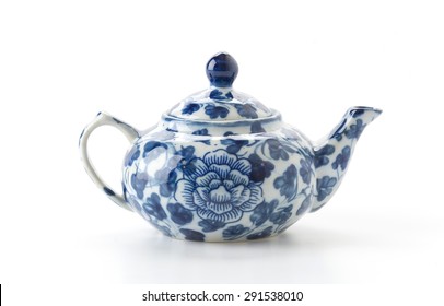 Old Teapot on white background
