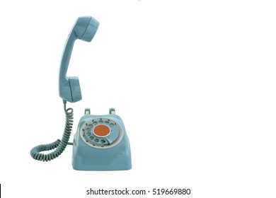 Old Telephone On White Background