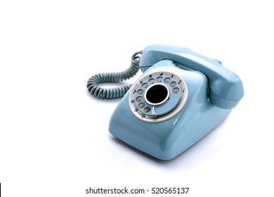 Old Telephone On White Background