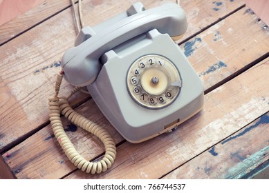 Old Telephone With Rotary Dial