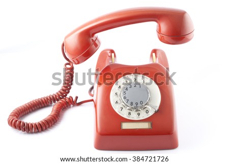 Similar – An old red telephone over red background