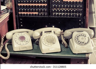 old telephone with switchboard