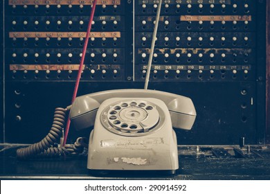 Old Telephone With Switchboard Operator