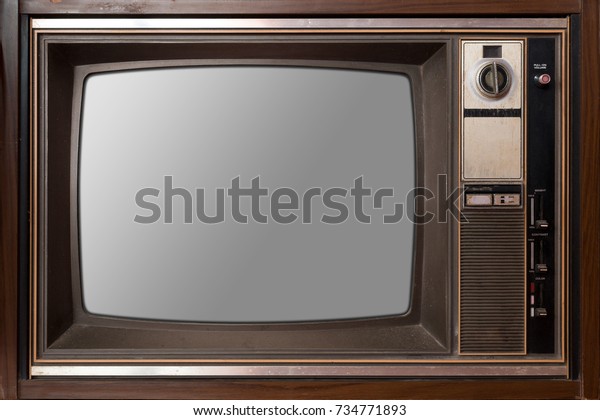 Old Television Blank Screen Screen Clipping Stock Photo (Edit Now ...