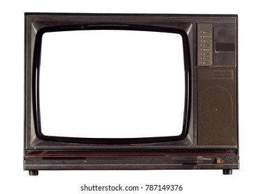 Old Television Isolated On White Background Stock Photo 787149376 ...