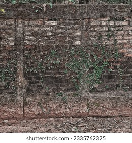 The old temple walls are full of patterns.
