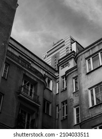 Old Tenement House Among Skycrapers