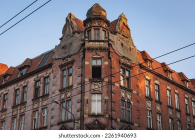 Old Tenement on Warszawska Street in Katowice city, Silesia region of Poland