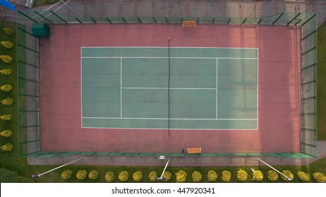 The Old Tennis Court Shot. Top View