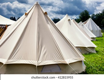 old tent at a festival