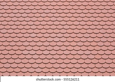 Old terracotta roof tiles, close-up