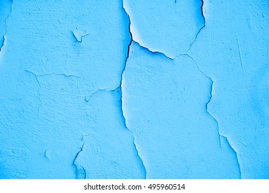 Old Texture Turquoise Blue Cracked Wall