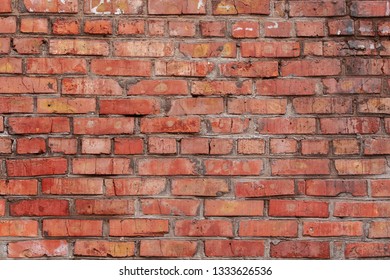 Old textured brick wall with natural defects. Scratches, cracks, crevices, chips, dust, roughness. Can be used as background for design or poster. - Shutterstock ID 1333626536