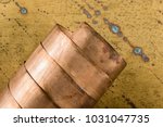 Old textured pattern copper bronze metal  background with patina