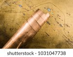 Old textured pattern copper bronze metal  background with patina
