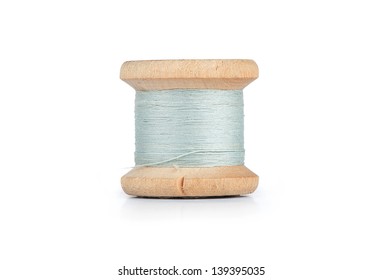 old thread spool isolated on white