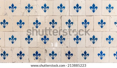 Old tiles with a design 
