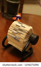 An Old Time Rolodex Containing Contact Information For Personal And Business Relationships