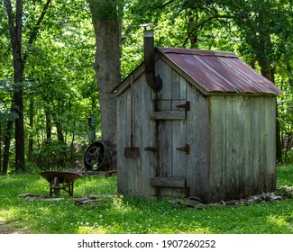 An Old Time Wood Shed In The Woods