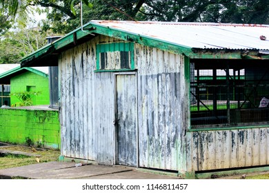 An Old Tin Shed In A School In The Central Province, Papua New Guinea.