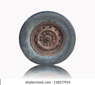 Old Tire Isolated On White Background (with Clipping Path)