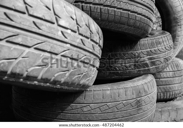 Old tires, dump of\
tires