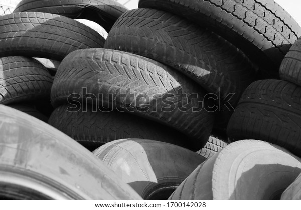 old tires in a dump waiting for recycling
texture background