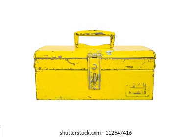 Old Tool Box Isolate On White Background