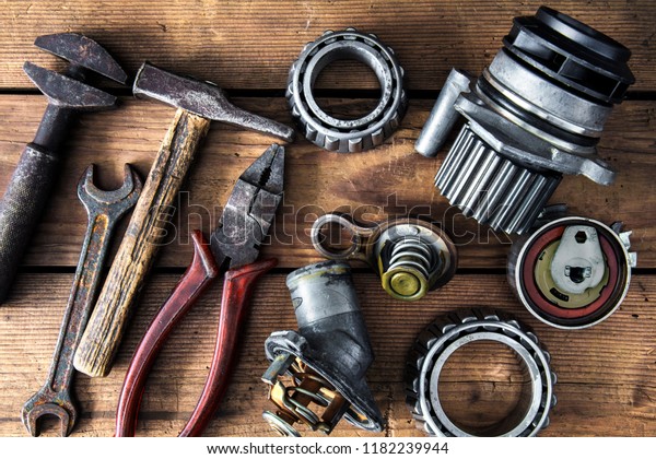 old tools and old auto parts\
