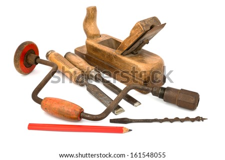 old tools isolated on the white background