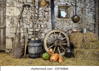 Old Tools Stored In The Barn