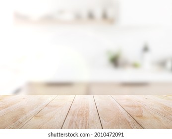 Old Top Wood Table with Blur Background - Shutterstock ID 2010472091