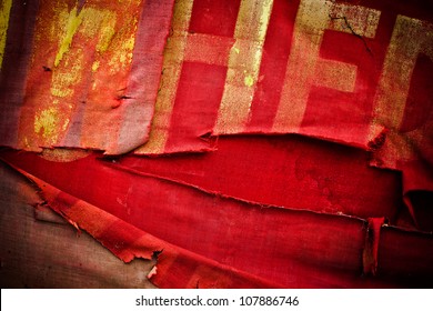 Old Torn Communistic Flag