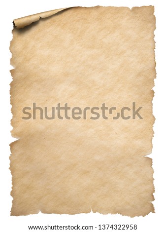 Old torn edges paper isolated on white