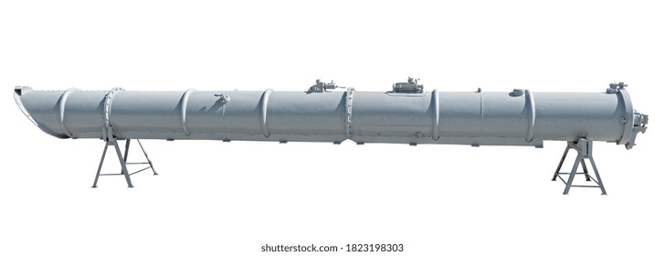 The Old Torpedo Tube On White Background